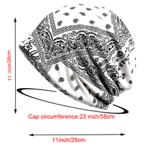 Paisley Print Beanie Hat Baggy Slouchy Hat Lightweight Skull Cap