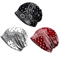 Paisley Print Beanie Hat Baggy Slouchy Hat Lightweight Skull Cap
