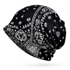 Paisley Print Beanie Hat Baggy Slouchy Hat Lightweight Skull Cap