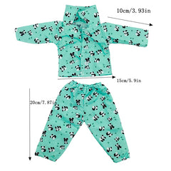 Green Panda Doll Clothes Outfits Fits 18 Inch Doll, Bitty 15 inch Doll