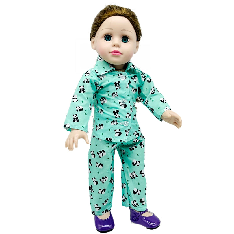 Green Panda Doll Clothes Outfits Fits 18 Inch Doll, Bitty 15 inch Doll