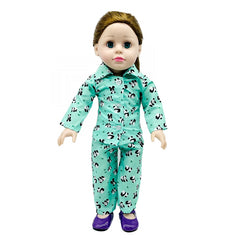 Green Panda Doll Clothes Outfits Fits 18 Inch Doll, Bitty 15 inch Doll