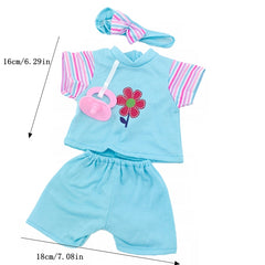 18 Inch Doll Clothes Accessories Tops Pacifier Shorts Headbands Fits Baby Dolls