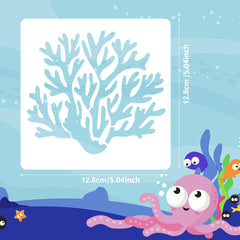 8pcs Sea Ocean Creatures Painting Stencils Drawing Templates Set