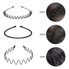 6pcs Metal Wave Hairband for Men and Women - Stylish Headwear