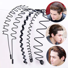 6pcs Metal Wave Hairband for Men and Women - Stylish Headwear