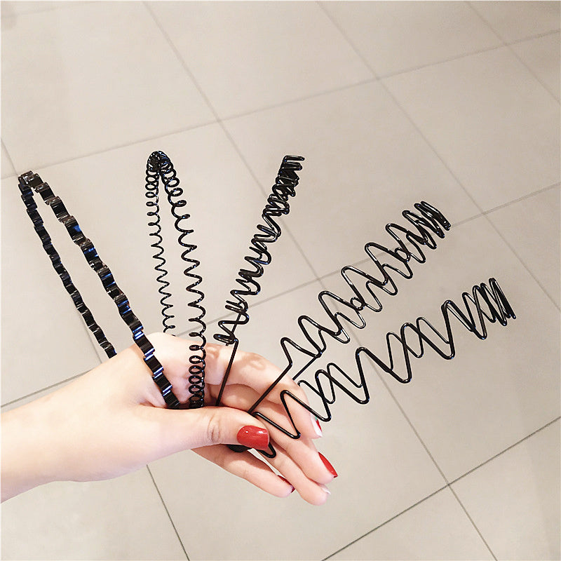 6pcs Metal Wave Hairband for Men and Women - Stylish Headwear