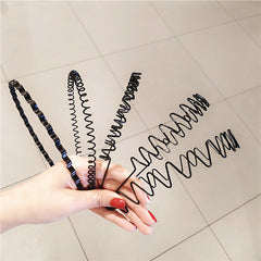 6pcs Metal Wave Hairband for Men and Women - Stylish Headwear