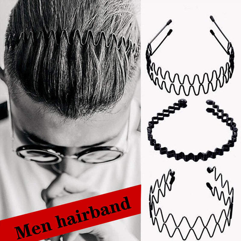 6pcs Metal Wave Hairband for Men and Women - Stylish Headwear