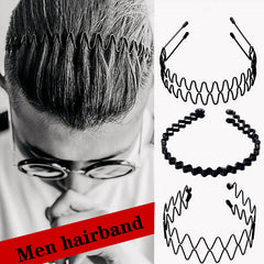 6pcs Metal Wave Hairband for Men and Women - Stylish Headwear