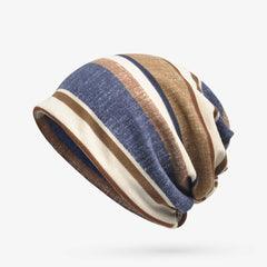 Striped Pattern Slouchy Beanie Hip Hop Skullies Cap Hat