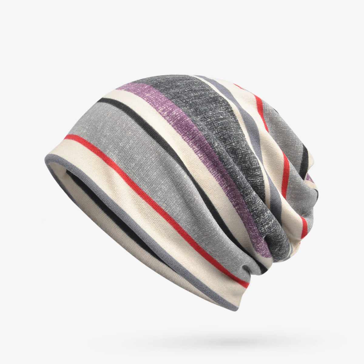 Striped Pattern Slouchy Beanie Hip Hop Skullies Cap Hat