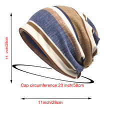 Striped Pattern Slouchy Beanie Hip Hop Skullies Cap Hat