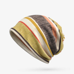 Striped Pattern Slouchy Beanie Hip Hop Skullies Cap Hat