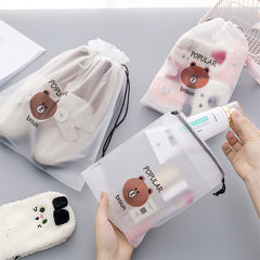 3 Pcs Drawstring Shoe Bags Travel Dustproof Storage Pouch Lightweight