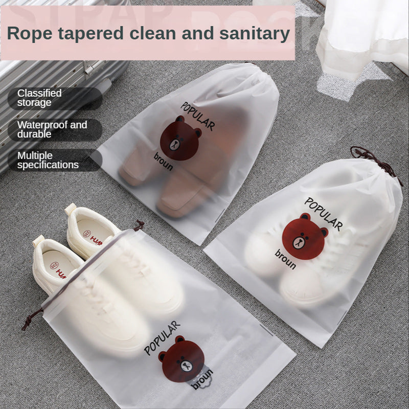 3 Pcs Drawstring Shoe Bags Travel Dustproof Storage Pouch Lightweight