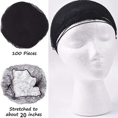 100pcs Elastic Hair Net for Ballet Buns and Wigs