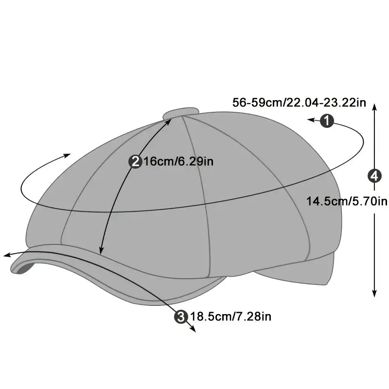 Vintage Block Beret British Style Octagonal Hat Newsboy Hat Casual Painter Hats