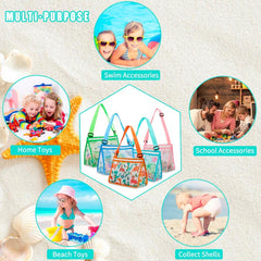 Girls Cartoon Mesh Breathable Messenger Bag Lightweight Zipper Organizer Bag