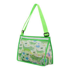 Girls Cartoon Mesh Breathable Messenger Bag Lightweight Zipper Organizer Bag