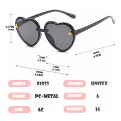 Y2K Heart Frame Polarized Sunglasses for Outdoor Traveling