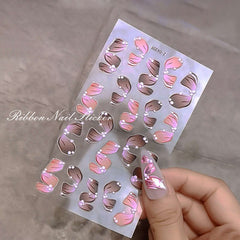 5D Relief Laser Streamer Nail Stickers DIY With Back Glue