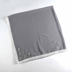 Chiffon Scarf Lace Faux Pearl Shawl Women Head Wrap Hair Accessories