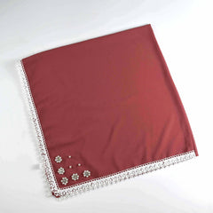 Chiffon Scarf Lace Faux Pearl Shawl Women Head Wrap Hair Accessories