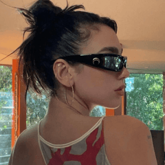 Y2K Wrap Around Sunglasses UV400 Moon Decor Glasses Cyberpunk Eyewear