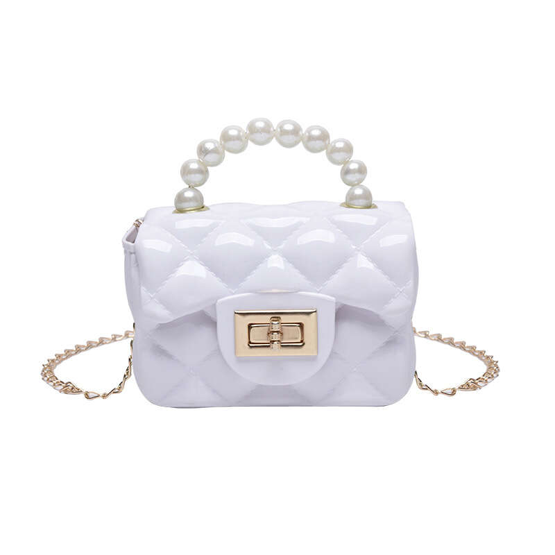 Pearl Chain Jelly Bag Handbag with Coin Purse Wallet