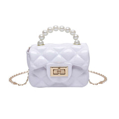 Pearl Chain Jelly Bag Handbag with Coin Purse Wallet