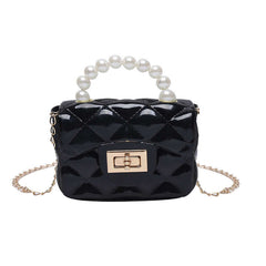 Pearl Chain Jelly Bag Handbag with Coin Purse Wallet