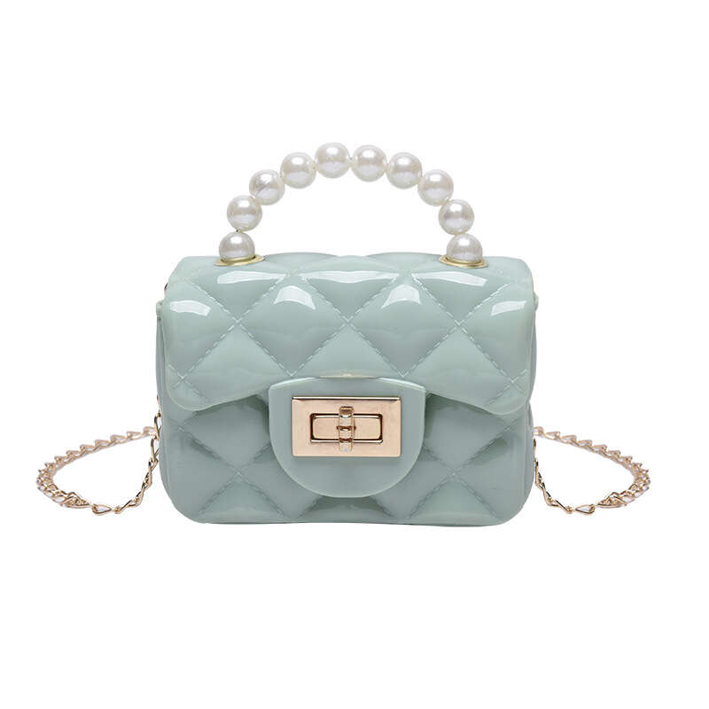 Pearl Chain Jelly Bag Handbag with Coin Purse Wallet