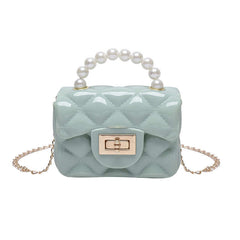 Pearl Chain Jelly Bag Handbag with Coin Purse Wallet