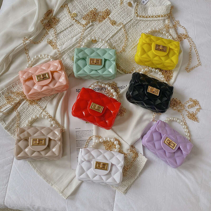 Pearl Chain Jelly Bag Handbag with Coin Purse Wallet