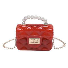 Pearl Chain Jelly Bag Handbag with Coin Purse Wallet