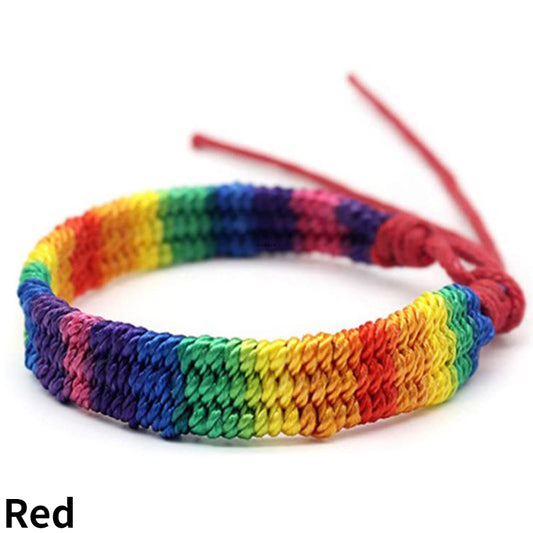 Hand Woven Rainbow Bracelet LGBT Gay Les Friendship Male Female