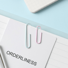 50pcs Makaron Paper Clip Boxed Office Supplies