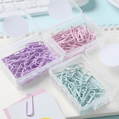 50pcs Makaron Paper Clip Boxed Office Supplies