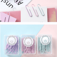 50pcs Makaron Paper Clip Boxed Office Supplies