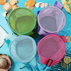 Kid's Mesh Shell Storage Bag 3D Round Sand Digging Bucket Toy