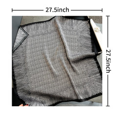 Stripe Plaid Print Neckerchief Vintage Silk Square Scarf Bandana