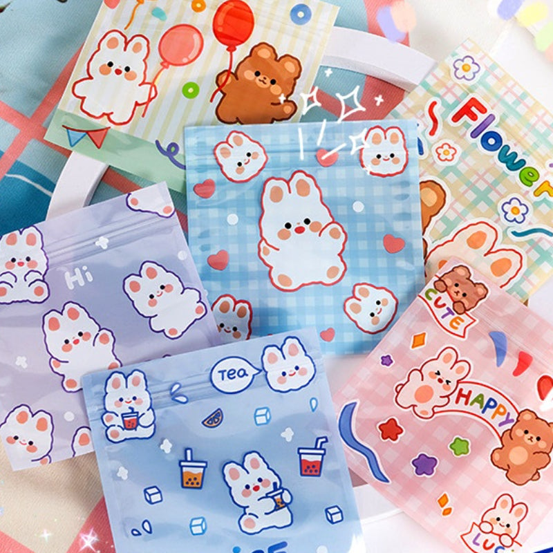 10pcs Small Bear Snack Ziplock Bags