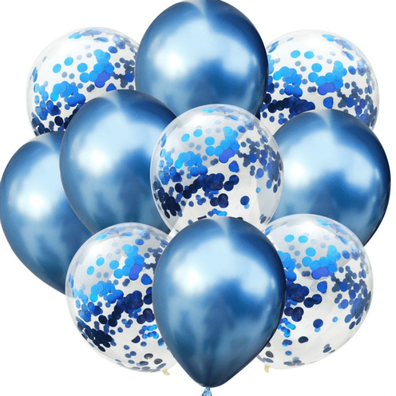 10pcs Confetti Balon Metallic Balon Mixed Amazing Sight Supplies