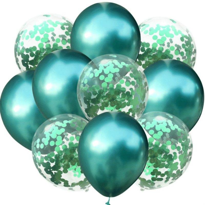 10pcs Confetti Balon Metallic Balon Mixed Amazing Sight Supplies