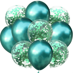10pcs Confetti Balon Metallic Balon Mixed Amazing Sight Supplies