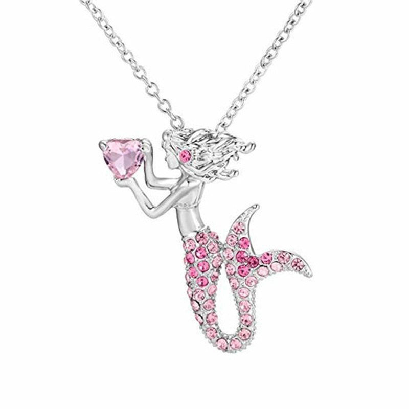 Sweet Mermaid Pendant Necklace Girls Birthday Gift