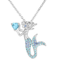 Sweet Mermaid Pendant Necklace Girls Birthday Gift
