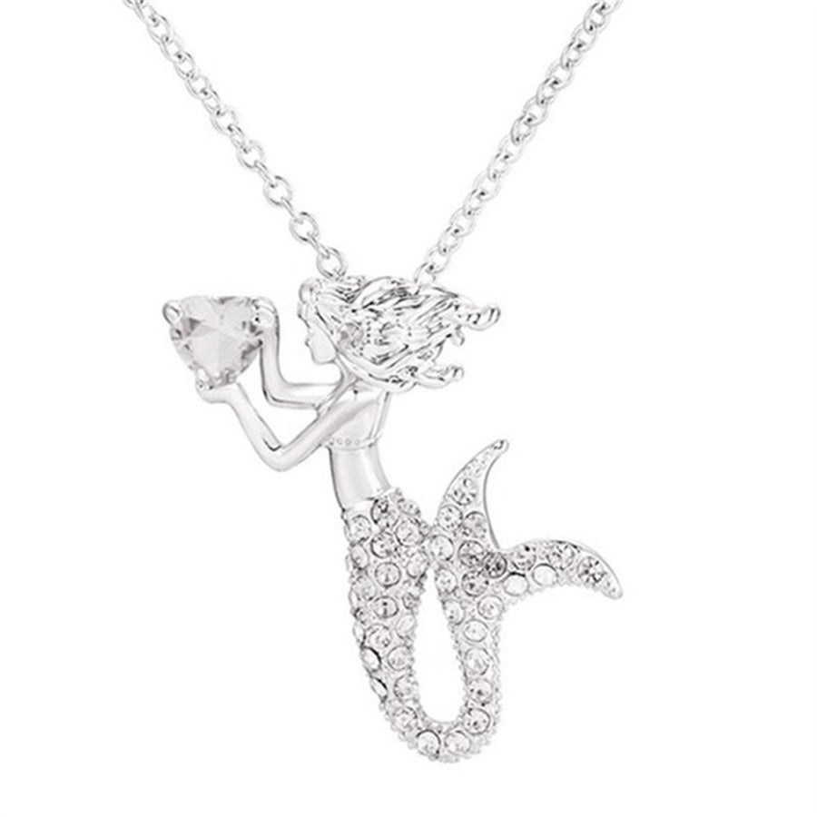 Sweet Mermaid Pendant Necklace Girls Birthday Gift