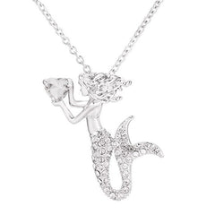 Sweet Mermaid Pendant Necklace Girls Birthday Gift